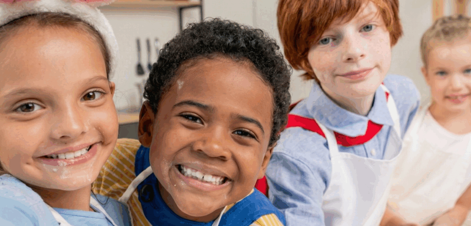 children smiling at camera